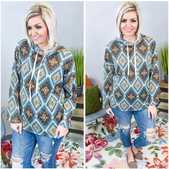 Tribal print hoodie pullover - Picture 6 of 6